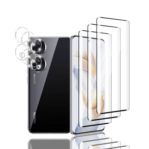 Zicurz 3+3 Stück Schutzglas für Honor 90 5G, für Panzer Schutz Glas, 3 Stück Schutzfolie und 3 Stück Kamera-Schutzglas, HD Displayschutz, Blasenfrei, für Honor 90 5G von Zicurz