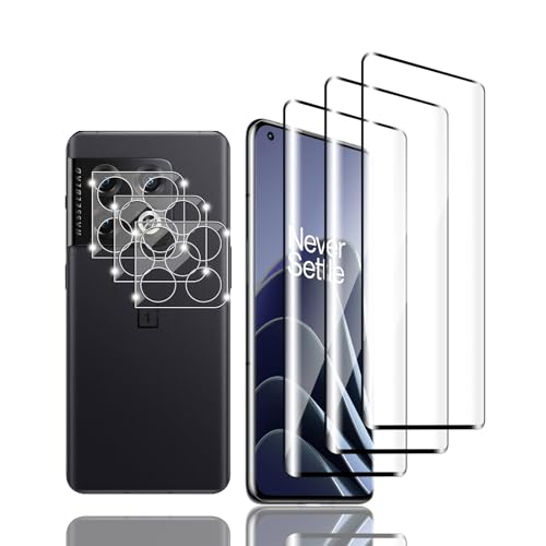 Zicurz 3+3 Stück Schutzglas für OnePlus 10 Pro, für Panzer Schutz Glas, 3 Stück Schutzfolie und 3 Stück Kamera-Schutzglas, HD Displayschutz, Blasenfrei, für OnePlus 10 Pro von Zicurz