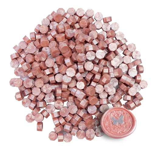 Wachs Siegel Perlen, Zifospy 370 PCS Siegel Wachs Perlen für Siegel Perlen für Brief Grußkarten Wein Siegel Handwerk Herstellung Hochzeit und Party Einladungen(Rose Gold) von Zifospy