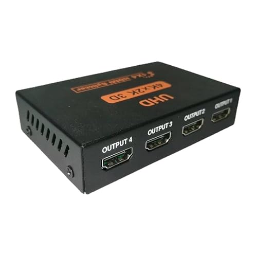 4K X 2K Splitter 1x4, 1 In 4 Out HDMI Splitter Audio Video Distributor 3D for HDTV, STB, PS3, PS4 Pro Blu-Ray DVD Player, Projector Etc von Ziyan