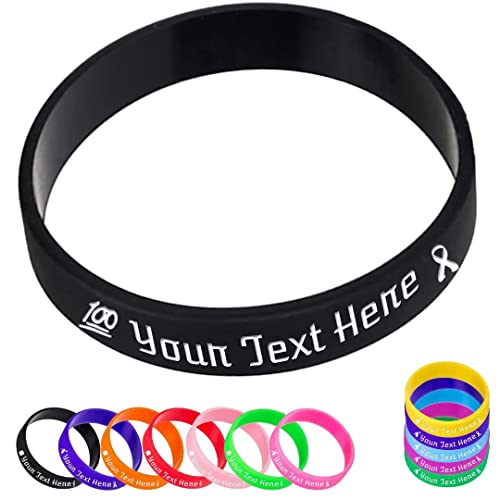 Personalisierte Silikonarmbänder Bulk, Benutzerdefinierte 1/2" Gummiarmband mit Textnachricht, Benutzerdefinierte Gummiband Armbänder für Veranstaltungen, Bewusstsein, Geschenke von Zkgiftsdz