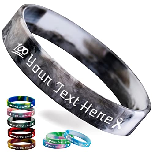 Personalisierte Silikonarmbänder Bulk, Benutzerdefinierte 1/2" Gummiarmband mit Textnachricht, Benutzerdefinierte Gummiband Armbänder für Veranstaltungen, Bewusstsein, Geschenke von Zkgiftsdz