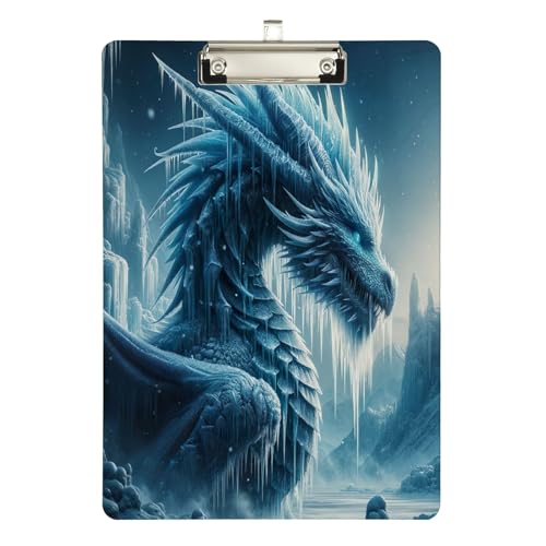 ICY Drachen-Klemmbretter, flache Klemmbretter für medizinische Assistenten, A4, Briefgröße, 31,8 x 22,9 cm, silberfarbener Clip von Zltegako