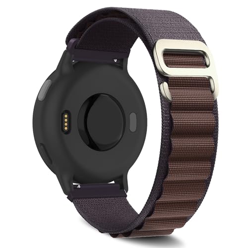 ZoRoll 20mm Armband für Garmin Vivoactive 5/Venu Sq 2/Venu 2 Plus/Venu Sq/Venu, G-Haken Nylon Sport Uhrenarmband, Ersatzarmband für Garmin Forerunner 165/165 Music/245/245 music - Lilagrau von ZoRoll