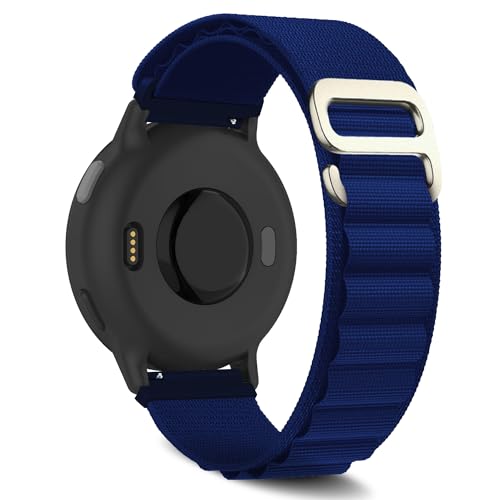 ZoRoll 20mm Armband für Garmin Vivoactive 5/Venu Sq 2/Venu 2 Plus/Venu Sq/Venu, G-Haken Nylon Sport Uhrenarmband, Ersatzarmband für Garmin Forerunner 165/165 Music/245/245 music - Navy Blau von ZoRoll