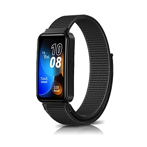 ZoRoll Armband Kompatibel mit Huawei Band 9 / Huawei Band 8, Nylon Einstellbar Klettverschluss Ersatzarmband Sport Loop Soft Kompatibel mit Huawei Band 9 / Huawei Band 8 - Schwarz von ZoRoll