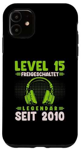 Hülle für iPhone 11 Level 15 Geburtstag Junge Gamer Teenager Deko Jahrgang 2010 von Zocker Stylez Gamer Geburtstag Geschenke 2025