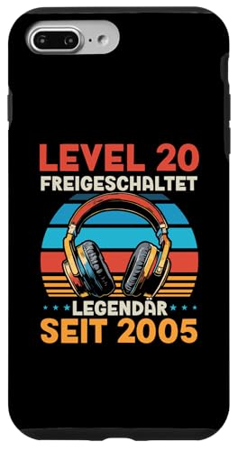 Hülle für iPhone 7 Plus/8 Plus Level 20 Geburtstag Junge Gamer Mann Deko Jahrgang 2005 von Zocker Stylez Gamer Geburtstag Geschenke 2025