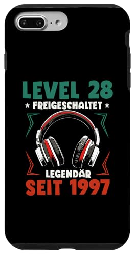 Hülle für iPhone 7 Plus/8 Plus Level 28 Geburtstag Junge Gamer Mann Deko Jahrgang 1997 von Zocker Stylez Gamer Geburtstag Geschenke 2025