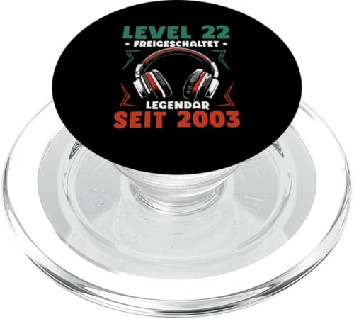 Level 22 Geburtstag Junge Gamer Mann Deko Jahrgang 2003 PopSockets PopGrip für MagSafe von Zocker Stylez Gamer Geburtstag Geschenke 2025