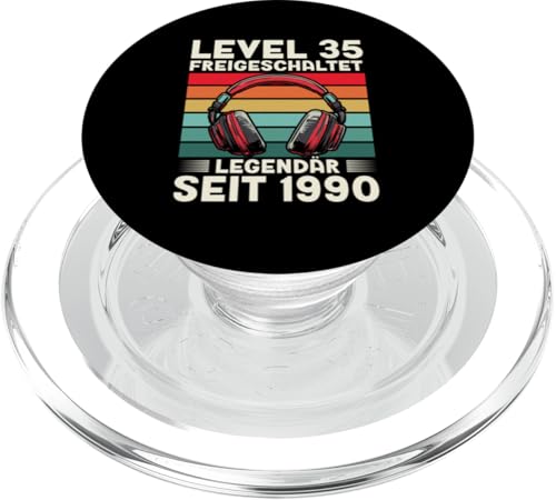 Level 35 Geburtstag Junge Gamer Mann Deko Jahrgang 1990 PopSockets PopGrip für MagSafe von Zocker Stylez Gamer Geburtstag Geschenke 2025