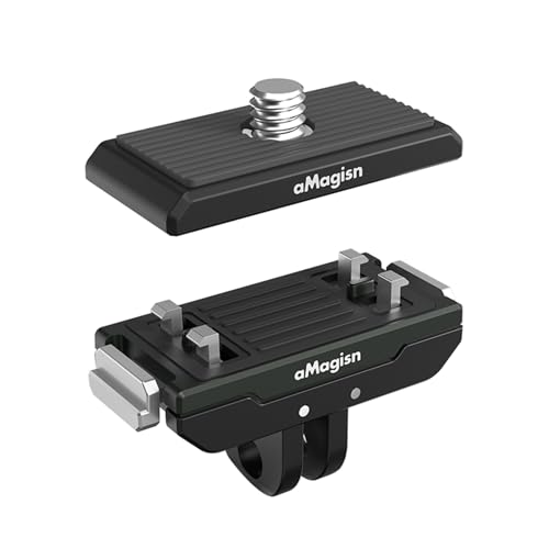 Metall-Kamerahalterungsstativ, magnetische Schnellwechselhalterung, 1/4-Zoll-Schraubenlochadapter, tragbar, für Action-Kamera, kompatibel mit 360 Ace Pro/Ace/ X3/ X2, Hero 12 (Mit oberer Abdeckung) von Zoeyilan