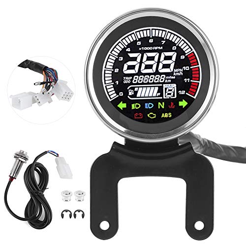 Zohisin Multifunktionales Motorradmessgerät, LCD-Digitalanzeige, Tachometer, Drehzahlmesser, Kraftstoffstandsanzeige, 12.000 U/min, mit kompletten Funktionen, klarer Zohisin Multifunktionales Motorradmessgerät, LCD-Digitalanzeige, Tachometer, Drehzahlmesser, Kraftstoffstandsanzeige, 12.000 U/min, mit kompletten Funktionen, klarer von Zohisin