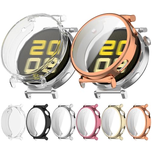 Zohmuly 6 Stück Hülle Kompatibel mit Huawei Watch GT5 41mm Smartwatch, Rundum Schutzhülle mit Displayschutzfolie, Flexible TPU-Gehäuse Case Schale Kompletter Schutz Cover für Huawei Watch GT 5 41mm von Zohmuly