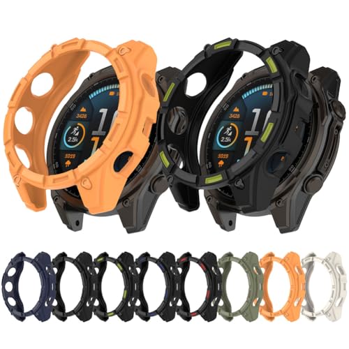 Zohmuly Schutzhülle kompatibel für Garmin Fenix 8 Solar 51mm TPU Schutzhülle, Smartwatch Schutzhülle Shell Weiche und langlebige Uhrenzubehör[8 Stück] von Zohmuly