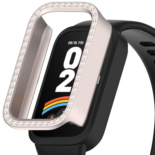 Zohmuly Semi-Wrap Hülle Kompatibel mit Xiaomi Smart Band 9 Active/Redmi Smart Band 3 Schutzhülle,Hart PC Kantenschutz,Stoßfest,Anti-Drop,Schutz Bumper Case für Redmi Band 3 Uhrenschützer von Zohmuly