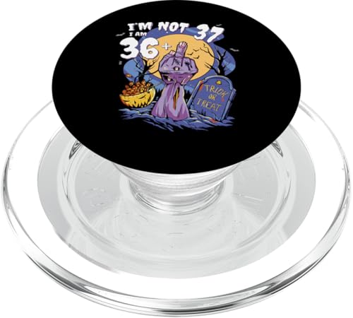 37th Birthday Zombie Tee - 36 + Zombie Finger for Halloween PopSockets PopGrip für MagSafe von Zombie Themed Birthday Outfit for Halloween Fans