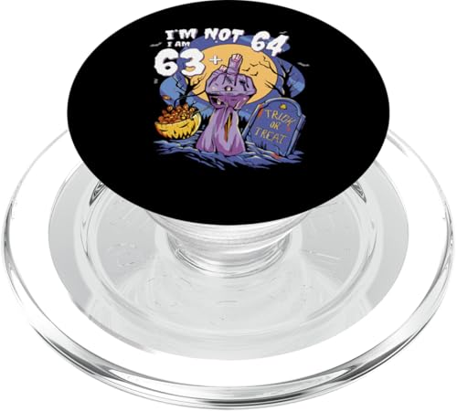 64th Birthday Zombie Party - 63 + Finger Halloween Fun PopSockets PopGrip für MagSafe von Zombie Themed Birthday Outfit for Halloween Fans