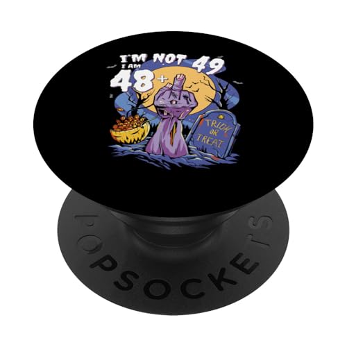 Turning 49: 48 + Zombie Finger for a Spooky Halloween Bday PopSockets Klebender PopGrip von Zombie Themed Birthday Outfit for Halloween Fans