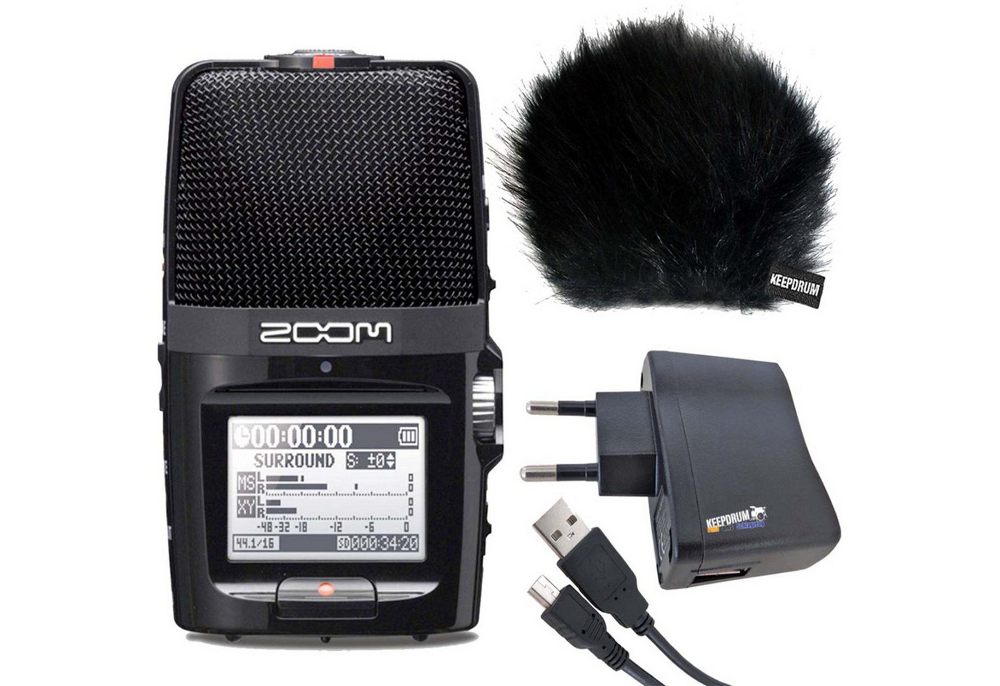 Zoom Audio Zoom H2n Recorder mit keepdrum Zubehör Set Digitales Aufnahmegerät (mit keepdrum Zubehör Set) von Zoom Audio