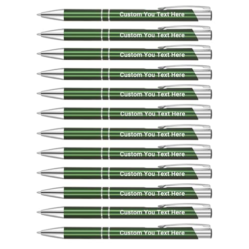 Zoonnis 12 Pcs Personalisierte Einziehbare Kugelschreiber für Business Personalisierte Gravierte Stift in Bulk für Frauen Männer mit Namen Text Customised Stift Schreiben mit Schwarzer Tinte von Zoonnis