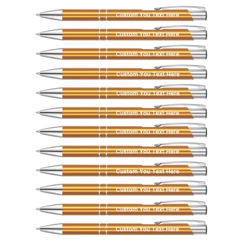 Zoonnis 24 Pcs Personalisierte Einziehbare Kugelschreiber für Business Personalisierte Gravierte Stift in Bulk für Frauen Männer mit Namen Text Customised Stift Schreiben mit Schwarzer Tinte von Zoonnis