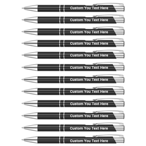 Zoonnis 48 Pcs Personalisierte Einziehbare Kugelschreiber für Business Personalisierte Gravierte Stift in Bulk für Frauen Männer mit Namen Text Customised Stift Schreiben mit Schwarzer Tinte von Zoonnis