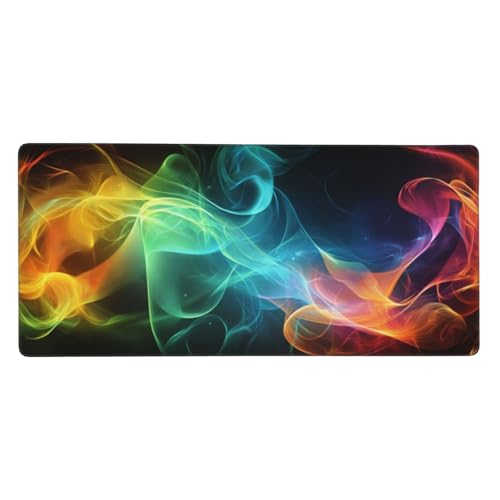 Abstrakt Gaming Mauspad XXL 500 x 250 x 4mm, Groß Grün Mousepad Vernähte Kanten Wasserdicht Anti-Rutsch Basis Desk Mat für PC, Laptop Verbesserung der Präzision und Geschwindigkeit der Büroarbeit-GZ83 von Zosoore