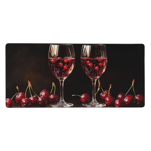 Alkohol Mauspad XXL 800x300x4mm, Groß Gaming Mauspad Kirsche Mousepad Vernähte Kanten, rutschfeste Gummibasis und Wasser Resistent Weiche Oberfläche, Gaming zubehör für Maus und Tastatur Deko-GZ903 von Zosoore