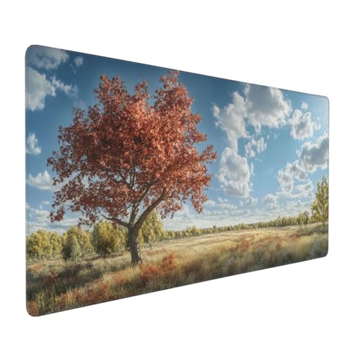 Baum Mauspad XXL 500x250x4mm, Groß Gaming Mauspad Landschaft Mousepad Vernähte Kanten, rutschfeste Gummibasis und Wasser Resistent Weiche Oberfläche, Gaming zubehör für Maus und Tastatur Deko-GZ1216 von Zosoore