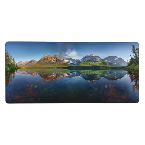 Berg Gaming Mauspad XXL 600 x 400 x 4mm, Groß See Mousepad Vernähte Kanten Wasserdicht Anti-Rutsch Basis Desk Mat für PC, Laptop Verbesserung der Präzision und Geschwindigkeit der Büroarbeit-GZ1255 von Zosoore