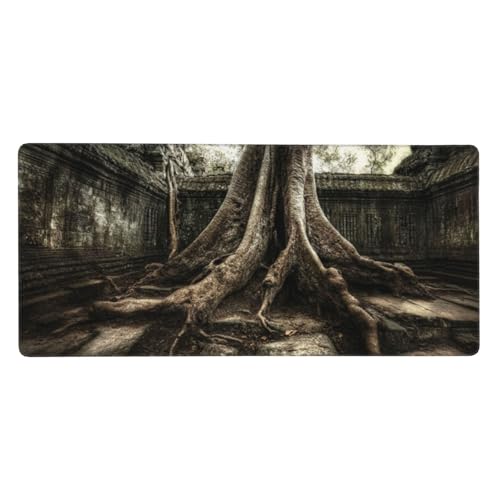 Gaming Mauspad Baum, Grau Mauspad XXL 1200 x 600 x 4mm, Anti Rutsch Basis und Wasser Resistent Weiche Oberfläche Mouse Pad Verbesserung Präzision und Geschwindigkeit der Büroarbeit, Zimmer Deko-GZ1218 von Zosoore