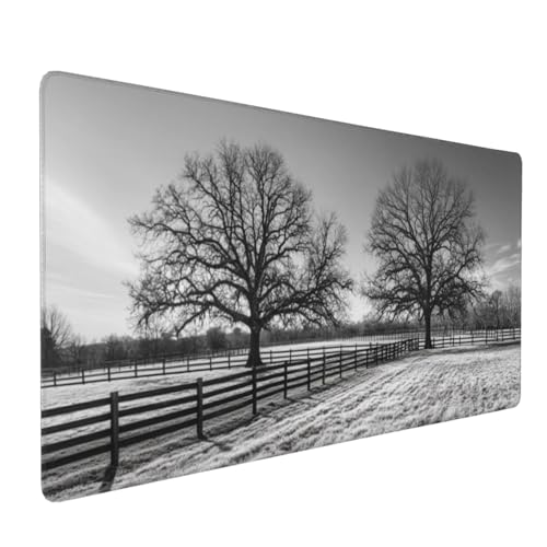 Gaming Mauspad Baum, Grau Mauspad XXL 800 x 300 x 4mm, Anti Rutsch Basis und Wasser Resistent Weiche Oberfläche Mouse Pad Verbesserung Präzision und Geschwindigkeit der Büroarbeit, Zimmer Deko-GZ1220 von Zosoore