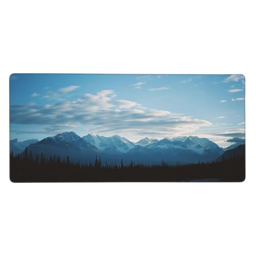 Gaming Mauspad Berg, Blau Mauspad XXL 500 x 250 x 4mm, Anti Rutsch Basis und Wasser Resistent Weiche Oberfläche Mouse Pad Verbesserung Präzision und Geschwindigkeit der Büroarbeit, Zimmer Deko-GZ1248 von Zosoore