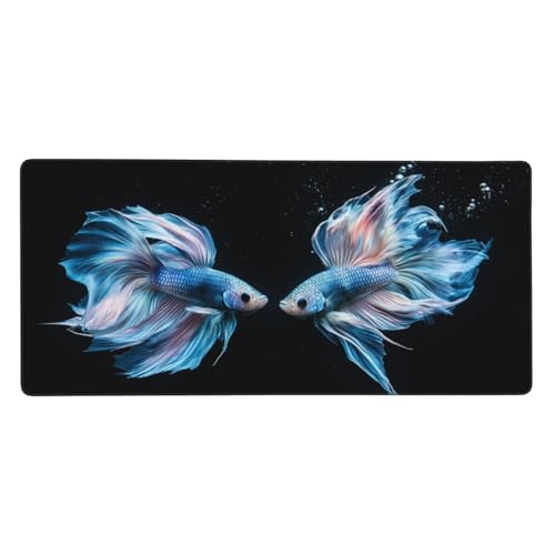 Gaming Mauspad Blau, Fisch Mauspad XXL 900x300x3 mm, Anti Rutsch Basis und Wasser Resistent Weiche Oberfläche Mouse Pad Verbesserung Präzision und Geschwindigkeit der Büroarbeit, Zimmer Deko G736 von Zosoore