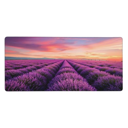 Gaming Mauspad Blume, Lavendel Mauspad XXL 1200x600x3 mm, Anti Rutsch Basis und Wasser Resistent Weiche Oberfläche Mouse Pad Verbesserung Präzision Geschwindigkeit der Büroarbeit, Zimmer Deko G466 von Zosoore