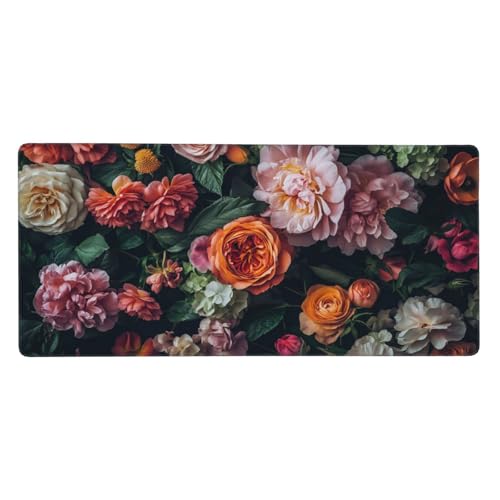 Gaming Mauspad Blumen, Bunt Mauspad XXL 600 x 300 x 4mm, Anti Rutsch Basis und Wasser Resistent Weiche Oberfläche Mouse Pad Verbesserung Präzision und Geschwindigkeit der Büroarbeit, Zimmer Deko-GZ643 von Zosoore