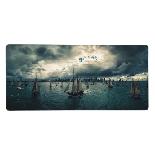 Gaming Mauspad Boot, Strand Mauspad XXL 600 x 400 x 4mm, Anti Rutsch Basis und Wasser Resistent Weiche Oberfläche Mouse Pad Verbesserung Präzision und Geschwindigkeit der Büroarbeit, Zimmer Deko-GZ65 von Zosoore