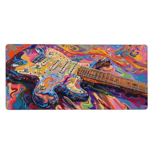 Gaming Mauspad Bunt, Gitarre Mauspad XXL 1200x600x3 mm, Anti Rutsch Basis und Wasser Resistent Weiche Oberfläche Mouse Pad Verbesserung Präzision und Geschwindigkeit der Büroarbeit, Zimmer Deko G36 von Zosoore