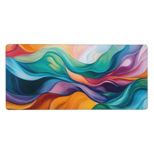 Gaming Mauspad Bunt, Linie Mauspad XXL 1200x600x3 mm, Anti Rutsch Basis und Wasser Resistent Weiche Oberfläche Mouse Pad Verbesserung Präzision und Geschwindigkeit der Büroarbeit, Zimmer Deko G18 von Zosoore