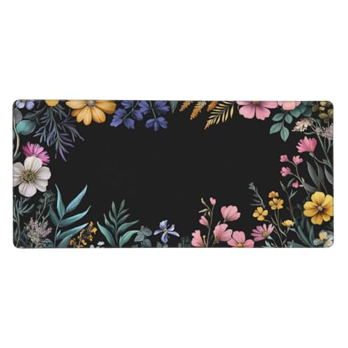 Gaming Mauspad Farbe, Blumen Mauspad XXL 900x300x3 mm, Anti Rutsch Basis und Wasser Resistent Weiche Oberfläche Mouse Pad Verbesserung Präzision und Geschwindigkeit der Büroarbeit, Zimmer Deko G154 von Zosoore