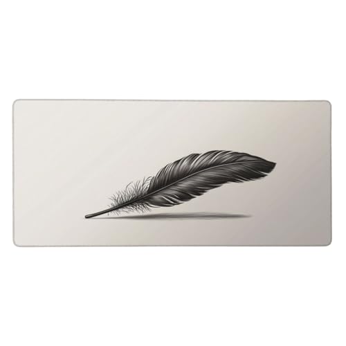 Gaming Mauspad Feder, grau Mauspad XXL 700x400x3 mm, Anti Rutsch Basis und Wasser Resistent Weiche Oberfläche Mouse Pad Verbesserung Präzision und Geschwindigkeit der Büroarbeit, Zimmer Deko G1056 von Zosoore