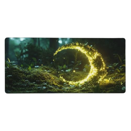 Gaming Mauspad Grün, Mond Mauspad XXL 500 x 250 x 4mm, Anti Rutsch Basis und Wasser Resistent Weiche Oberfläche Mouse Pad Verbesserung Präzision und Geschwindigkeit der Büroarbeit, Zimmer Deko-GZ1068 von Zosoore