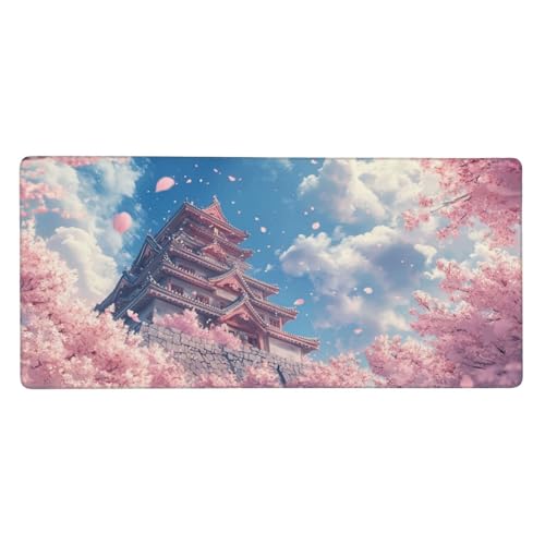 Gaming Mauspad Japan, Blume Mauspad XXL 700x300x4mm, Anti Rutsch Basis und Wasser Resistent Weiche Oberfläche Mouse Pad Verbesserung Präzision und Geschwindigkeit der Büroarbeit, Zimmer Deko-GZ1296 von Zosoore