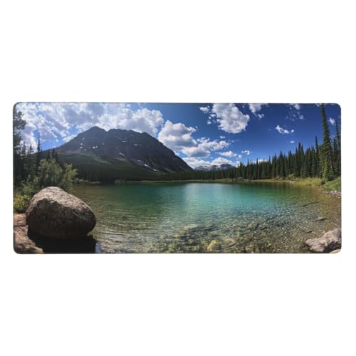 Gaming Mauspad Landschaft, See Mauspad XXL 600x400x4mm, Anti Rutsch Basis und Wasser Resistent Weiche Oberfläche Mouse Pad Verbesserung Präzision und Geschwindigkeit der Büroarbeit, Zimmer Deko-GZ305 von Zosoore