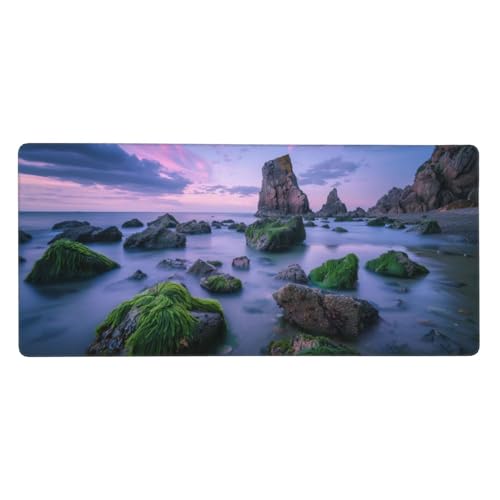 Gaming Mauspad Landschaft, Strand Mauspad XXL 800x400x4mm, Anti Rutsch Basis und Wasser Resistent Weiche Oberfläche Mouse Pad Verbesserung Präzision und Geschwindigkeit der Büroarbeit, Deko-GZ312 von Zosoore