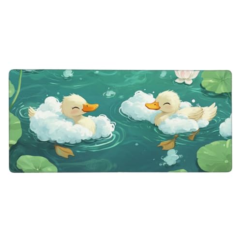 Gaming Mauspad Lotus, Ente Mauspad XXL 900x300x3 mm, Anti Rutsch Basis und Wasser Resistent Weiche Oberfläche Mouse Pad Verbesserung Präzision und Geschwindigkeit der Büroarbeit, Zimmer Deko G260 von Zosoore