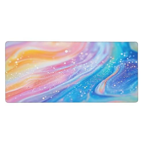 Gaming Mauspad Rosa, Blau Mauspad XXL 600 x 300 x 4mm, Anti Rutsch Basis und Wasser Resistent Weiche Oberfläche Mouse Pad Verbesserung Präzision und Geschwindigkeit der Büroarbeit, Zimmer Deko-GZ334 von Zosoore