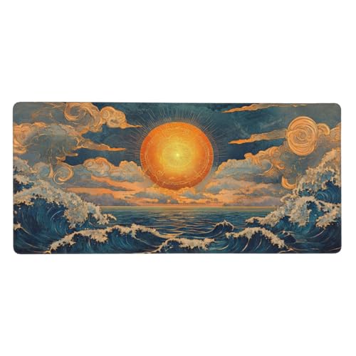 Gaming Mauspad Sonnenuntergang, Strand Mauspad XXL 500x250x4mm, Anti Rutsch Basis und Wasser Resistent Weiche Oberfläche Mouse Pad Verbesserung Präzision und Geschwindigkeit der Büroarbeit-GZ1194 von Zosoore