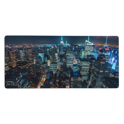 Gaming Mauspad Stadt, Nachtansicht Mauspad XXL 1200x600x3 mm, Anti Rutsch Basis und Wasser Resistent Weiche Oberfläche Mouse Pad Verbesserung Geschwindigkeit der Büroarbeit, Zimmer Deko Geschenke G126 von Zosoore